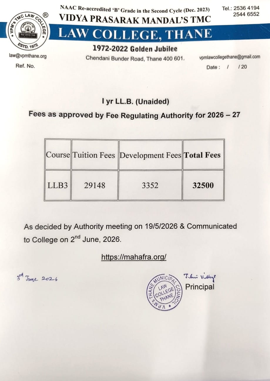FRA Fee Structure 2026-2027